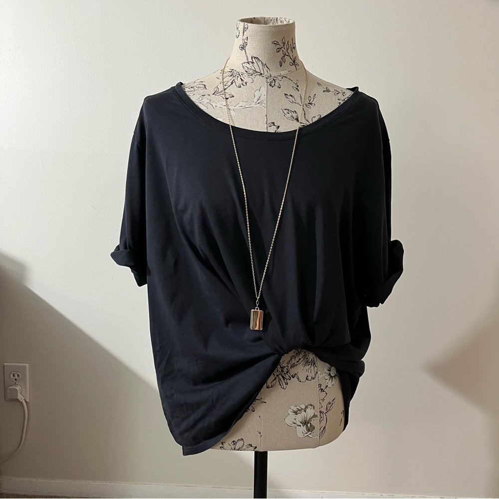 Lands' End Black 100% Cotton T-Shirt Size 2X